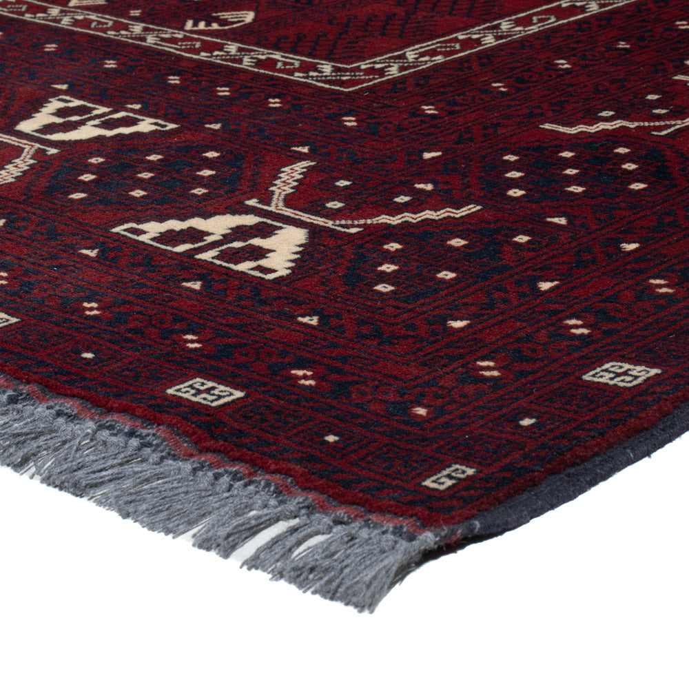 Afghan Rug - 249 x 150 cm - dark red