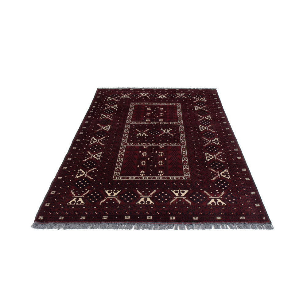 Afghan Rug - 249 x 150 cm - dark red