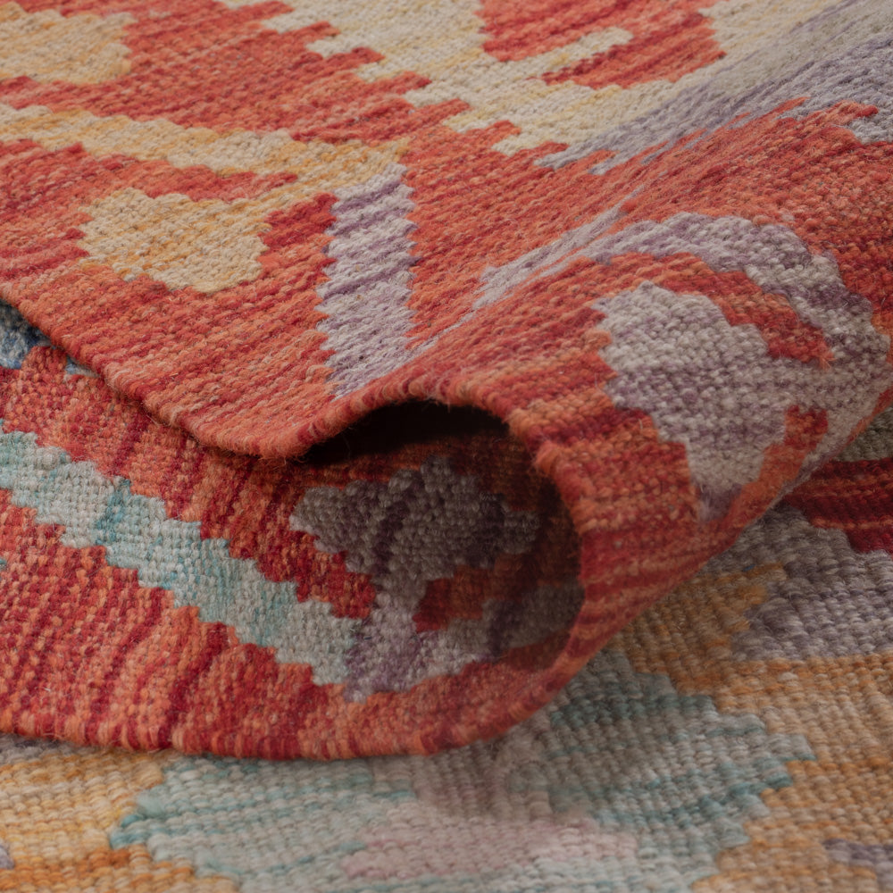 Kelim Rug - Splash - 196 x 150 cm - multicolored