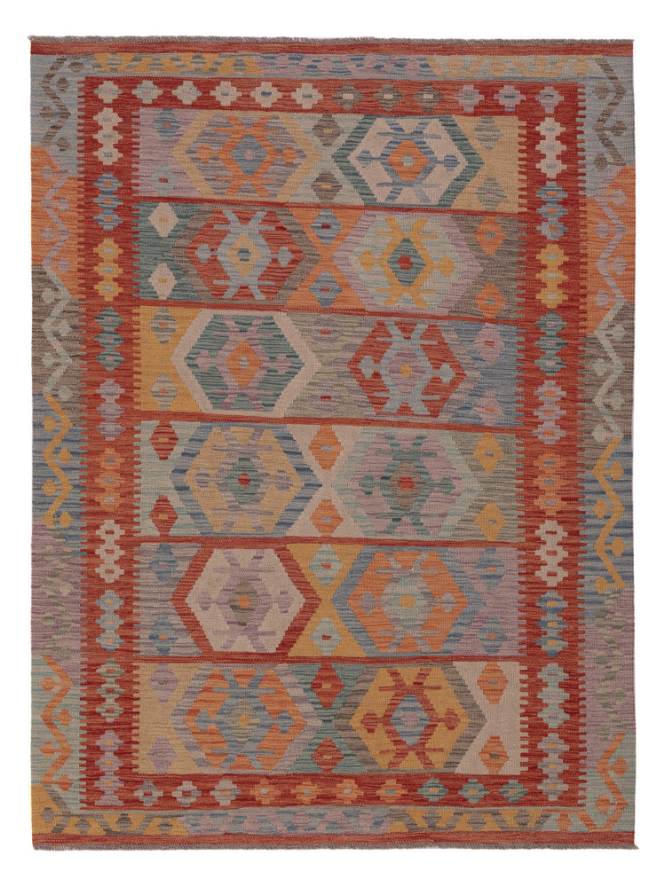 Kelim Rug - Splash - 202 x 150 cm - multicolored
