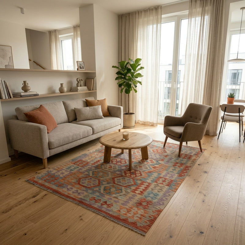 Kilim Maimana Rug 192x146cm - Wool Rug