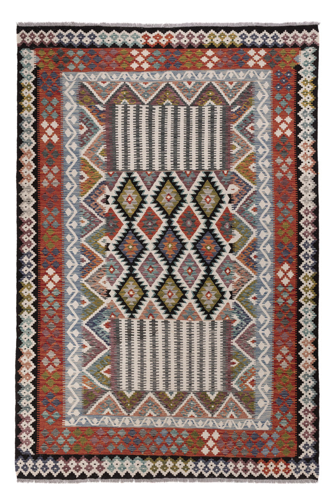 Kelim Rug - Splash - 303 x 206 cm - multicolored