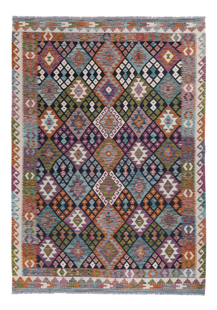 Kelim Rug - Splash - 252 x 177 cm - multicolored