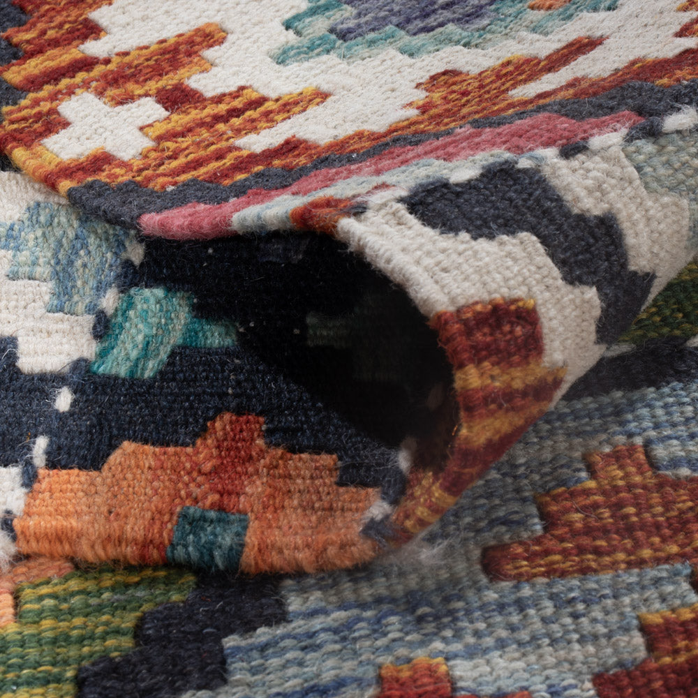 Kelim Rug - Splash - 256 x 190 cm - multicolored