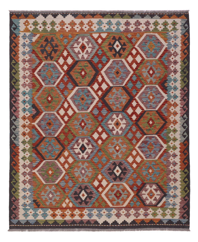 Kelim Rug - Splash - 192 x 157 cm - multicolored