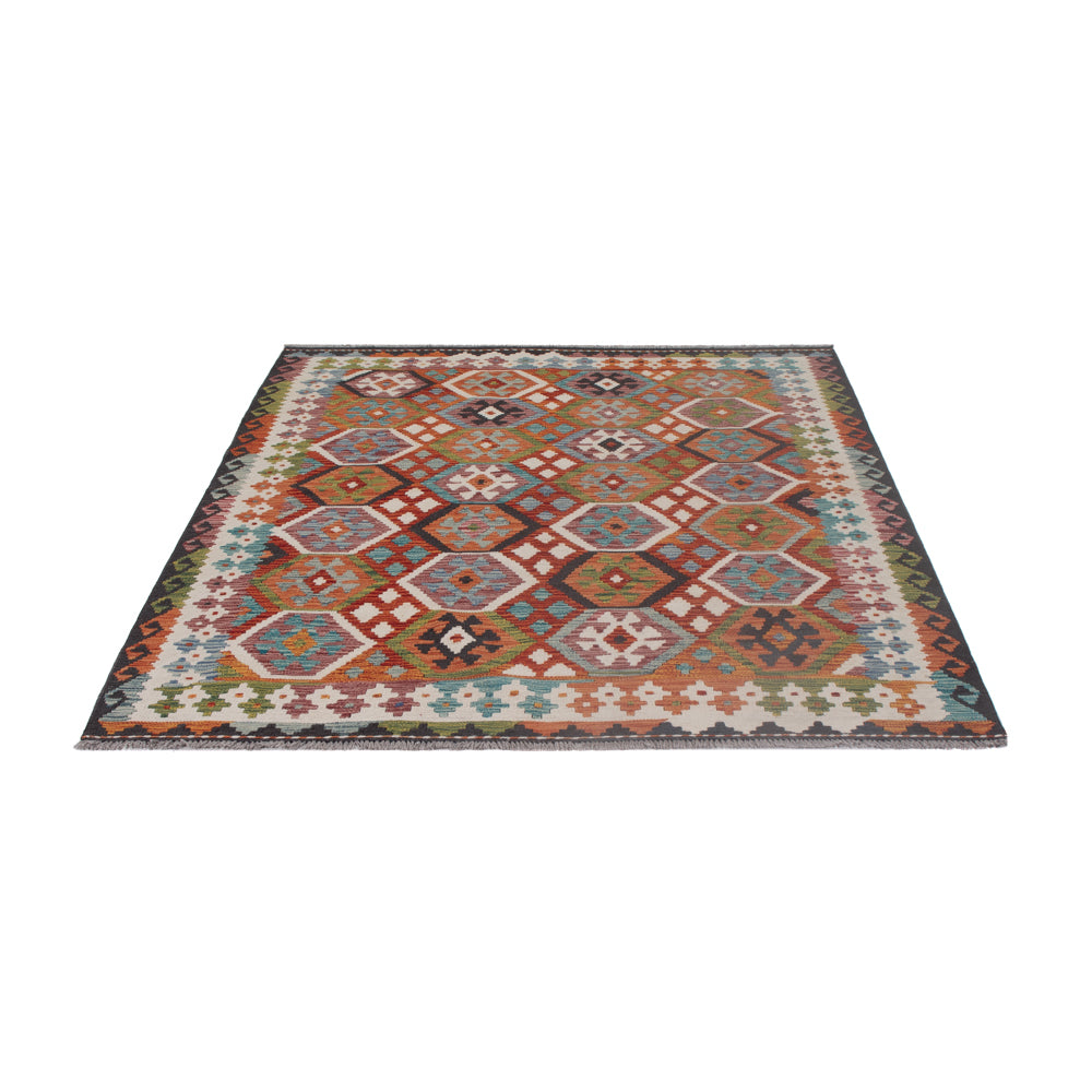 Kelim Rug - Splash - 192 x 157 cm - multicolored