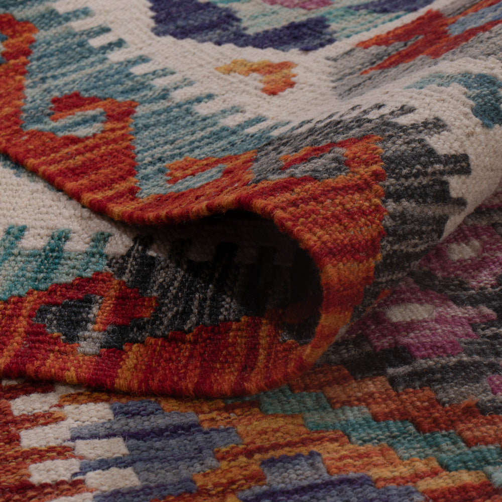 Kelim Rug - Splash - 195 x 158 cm - multicolored