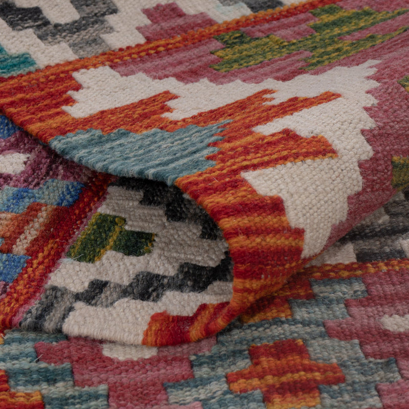 Kelim Rug - Splash - 202 x 151 cm - multicolored