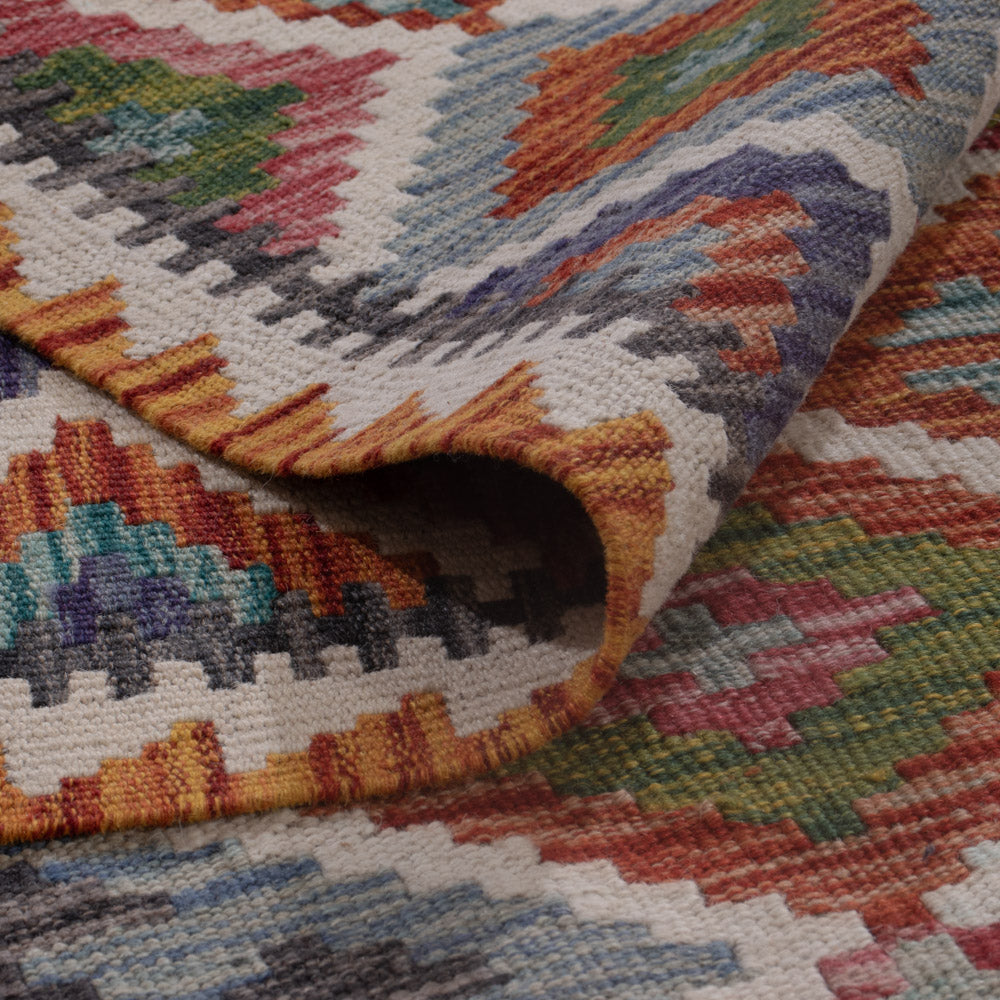 Kelim Rug - Splash - 204 x 146 cm - multicolored