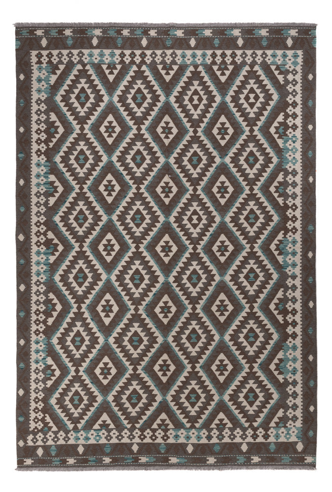 Kelim Rug - Splash - 300 x 204 cm - dark grey