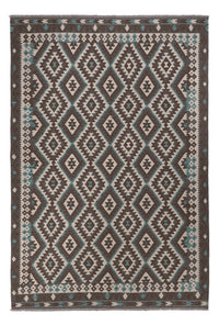 Kelim Rug - Splash - 300 x 204 cm - dark grey