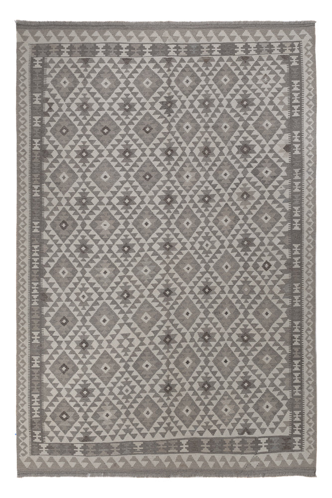 Kelim Rug - Splash - 294 x 203 cm - light grey