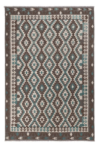 Kelim Rug - Splash - 294 x 197 cm - dark grey
