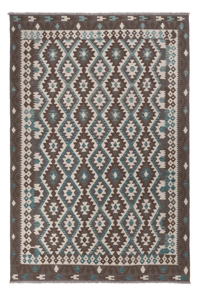 Kelim Rug - Splash - 294 x 197 cm - dark grey