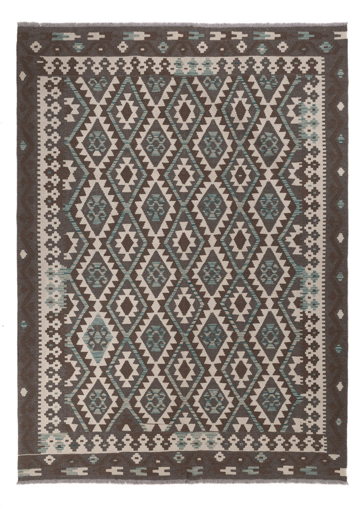Kelim Rug - Splash - 286 x 206 cm - dark grey