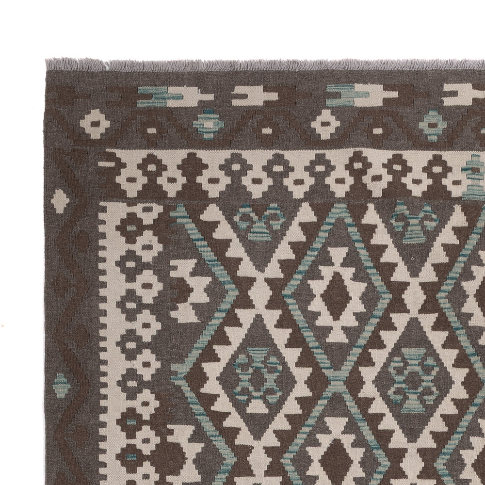 Kelim Rug - Splash - 286 x 206 cm - dark grey