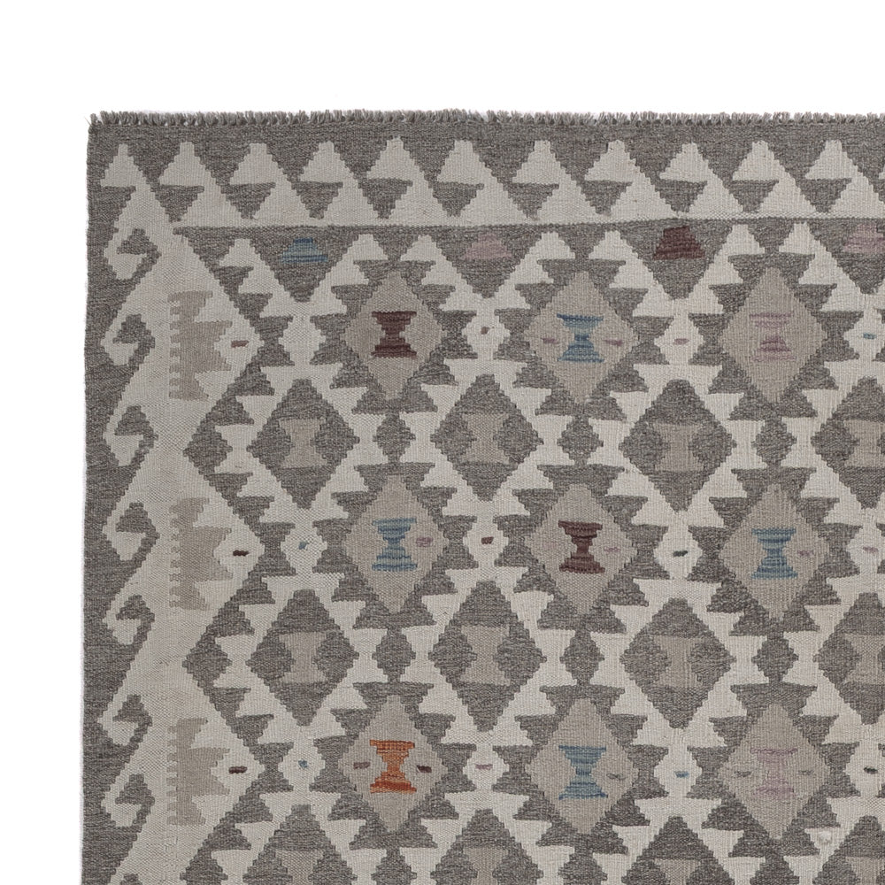Kelim Rug - Splash - 296 x 202 cm - light grey