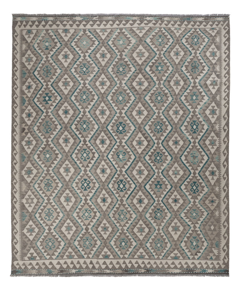 Kelim Rug - Splash - 300 x 253 cm - light green