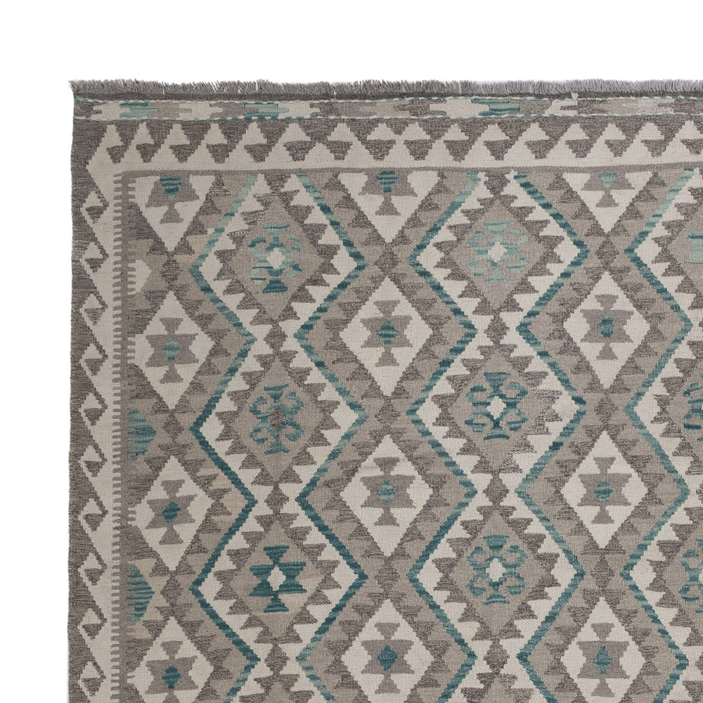 Kelim Rug - Splash - 300 x 253 cm - light green