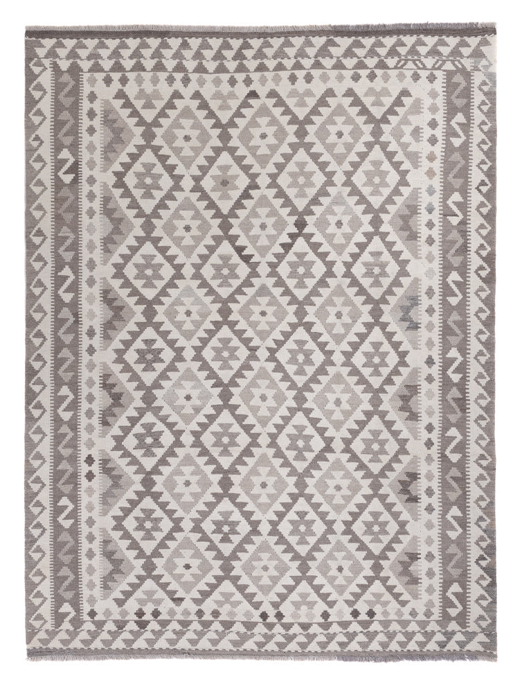 Kelim Rug - Splash - 244 x 185 cm - light grey