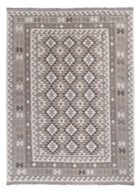 Kelim Rug - Splash - 251 x 188 cm - light grey