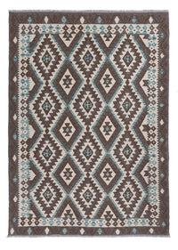 Kelim Rug - Splash - 243 x 176 cm - dark grey