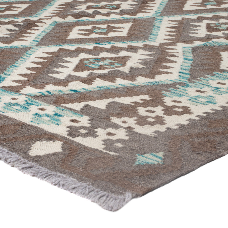 Kelim Rug - Splash - 243 x 176 cm - dark grey