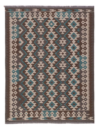 Kelim Rug - Splash - 190 x 147 cm - dark green