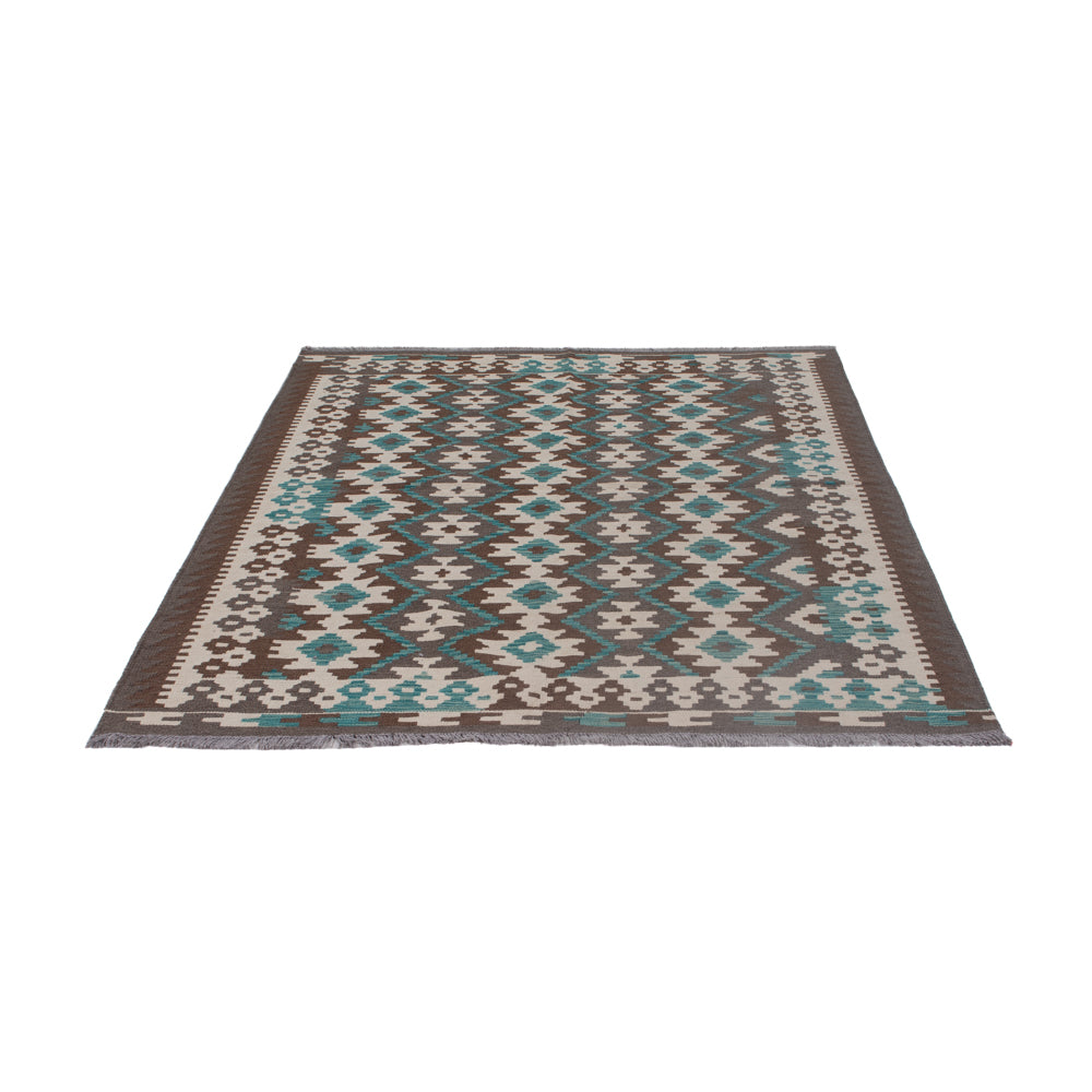 Kelim Rug - Splash - 190 x 147 cm - dark green