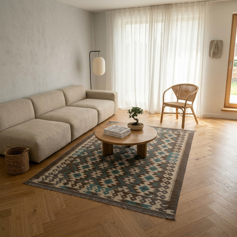 Kilim Maimana Rug 190x147cm - Wool Rug