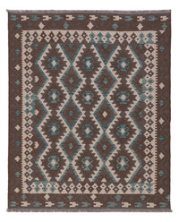 Kelim Rug - Splash - 194 x 155 cm - dark green
