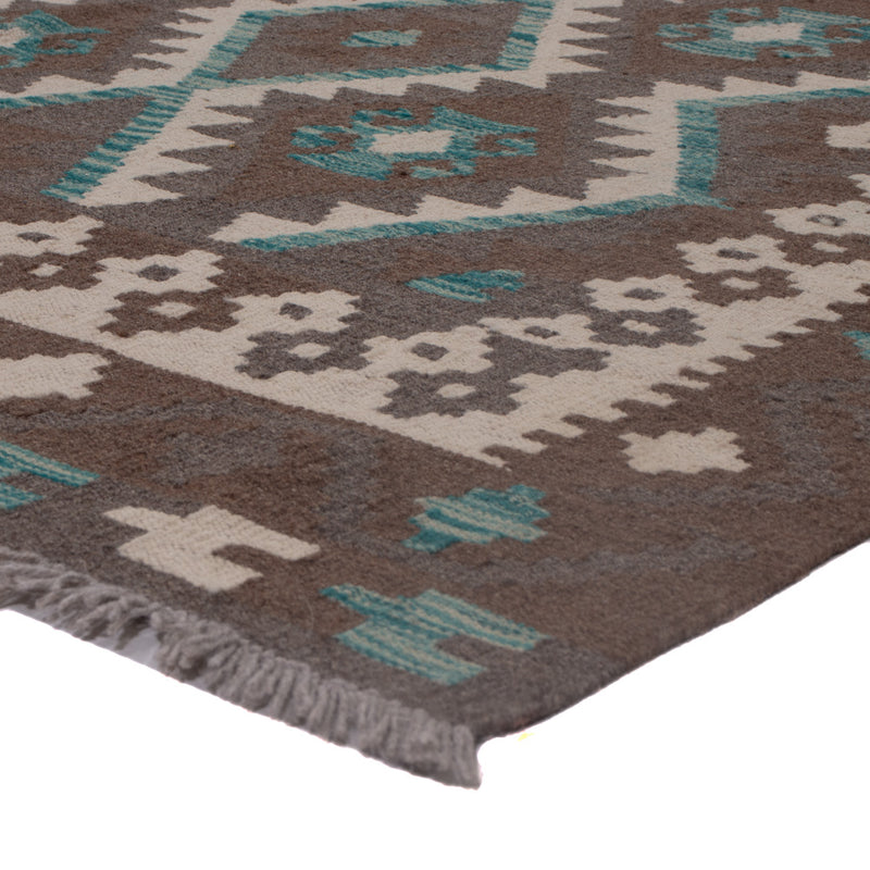 Kelim Rug - Splash - 194 x 155 cm - dark green