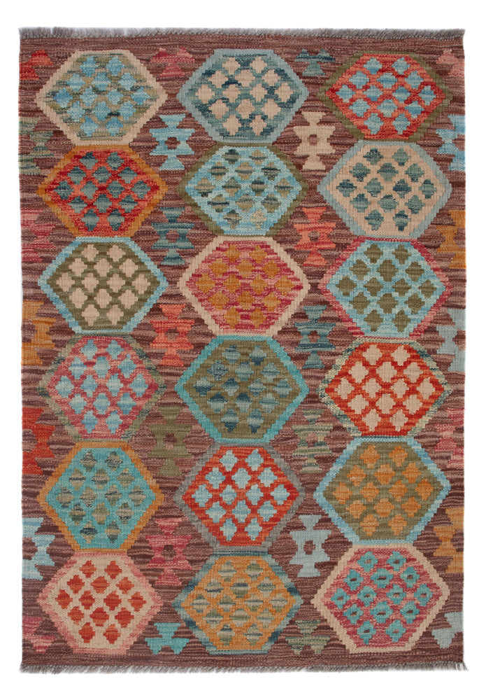 Kelim Rug - Splash - 126 x 89 cm - multicolored