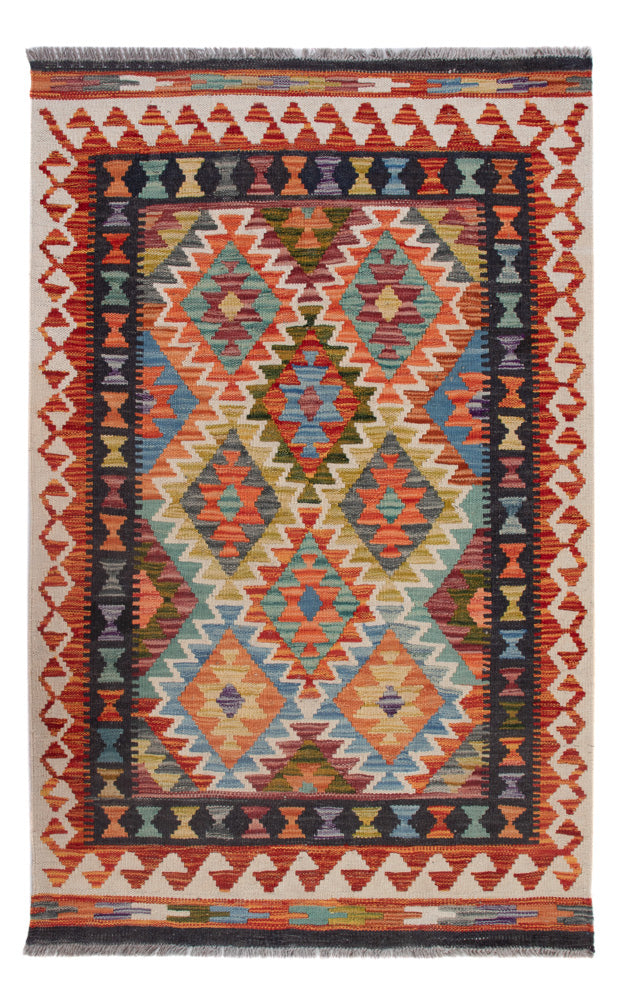Kelim Rug - Splash - 132 x 85 cm - multicolored