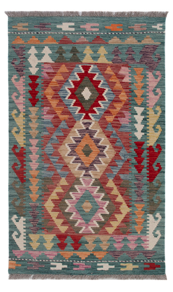 Kelim Rug - Splash - 127 x 74 cm - multicolored