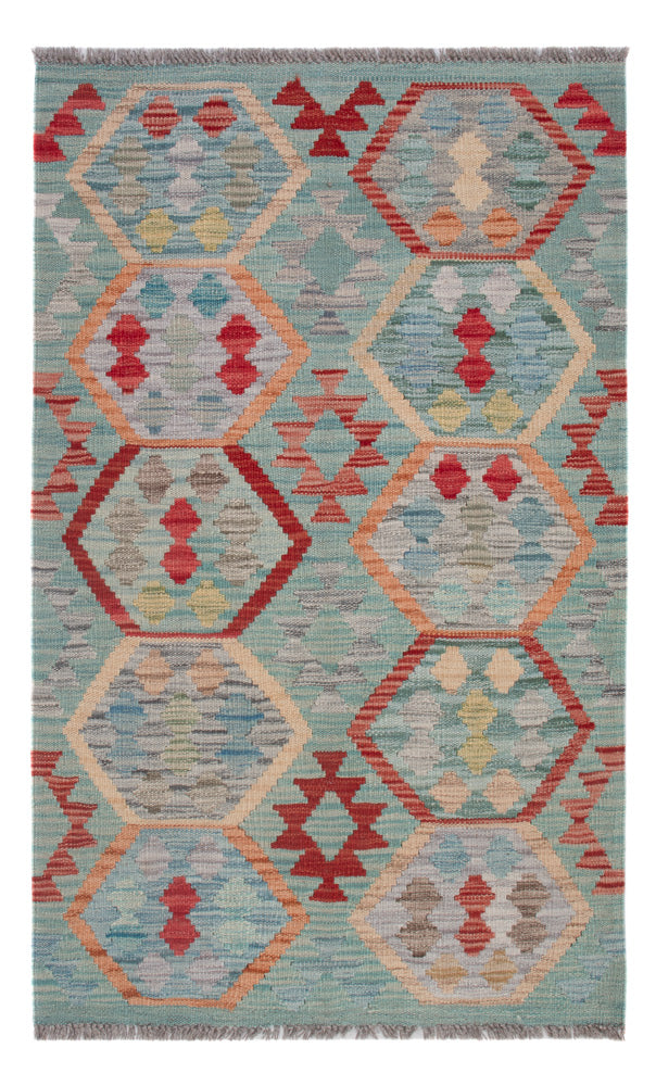 Kelim Rug - Splash - 126 x 79 cm - multicolored