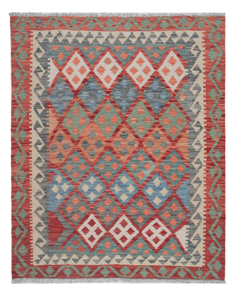 Kelim Rug - Splash - 126 x 100 cm - multicolored