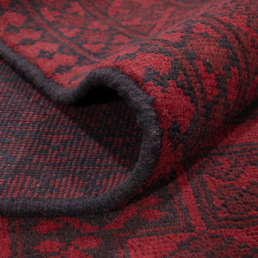 Afghan Rug - Filpa - 293 x 197 cm - dark red