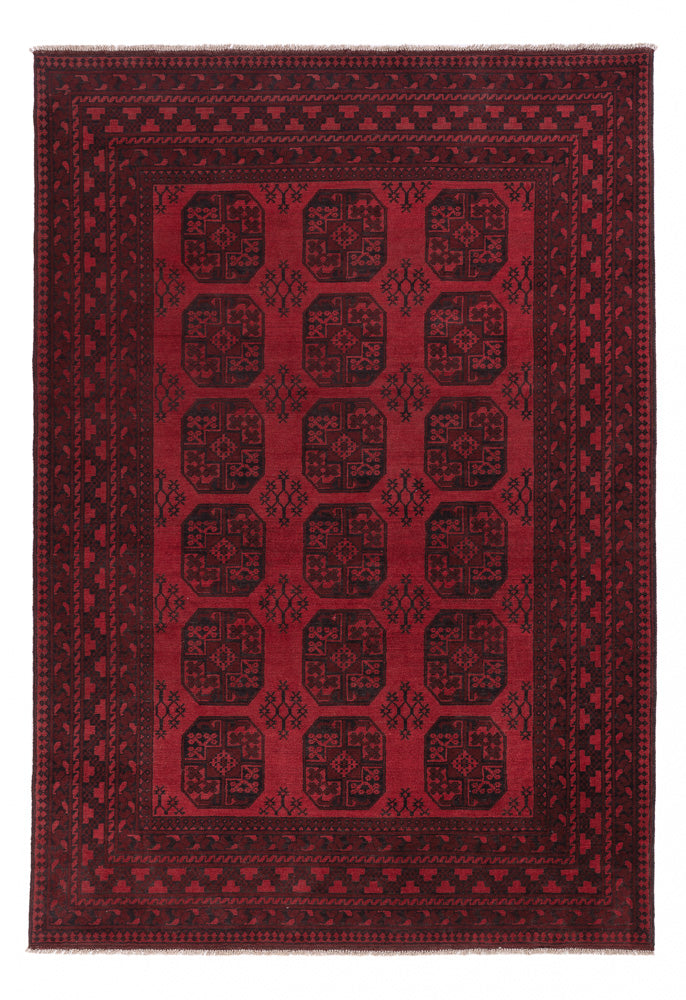 Afghan Rug - Filpa - 288 x 197 cm - dark red
