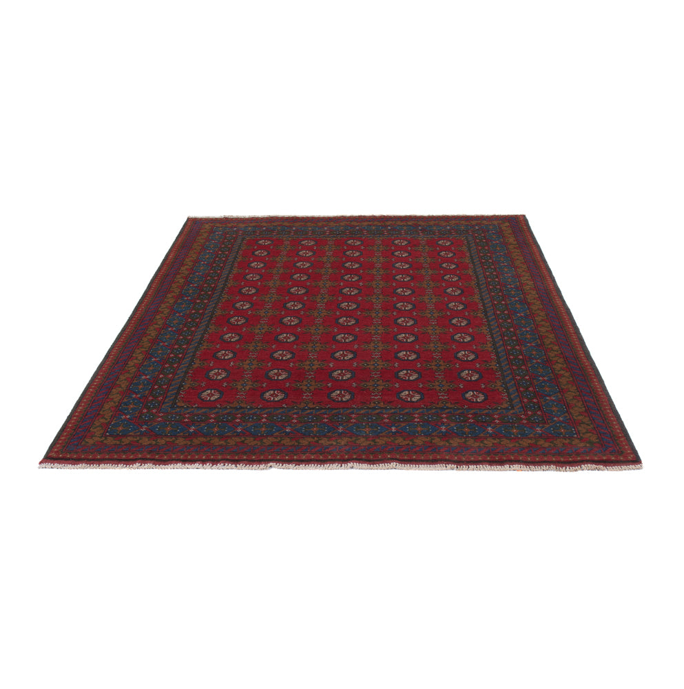 Afghan Rug - Filpa - 196 x 152 cm - dark red