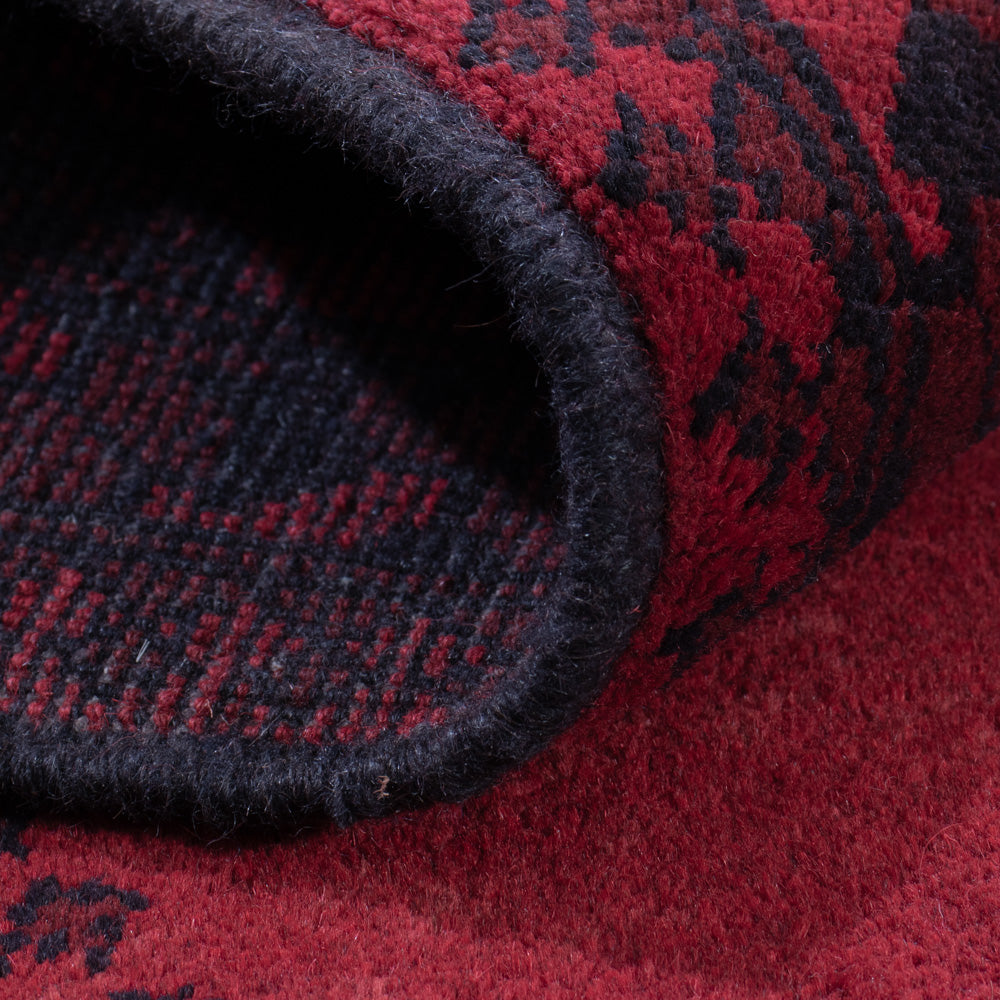 Runner Afghan Rug - Filpa - 293 x 80 cm - red