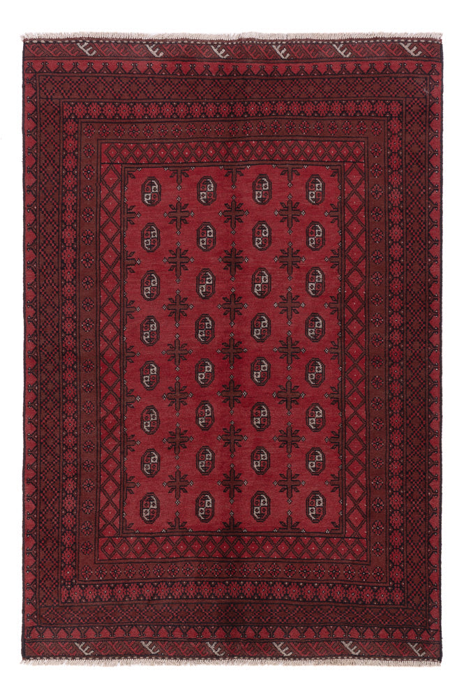 Afghan Rug - Filpa - 242 x 164 cm - dark red