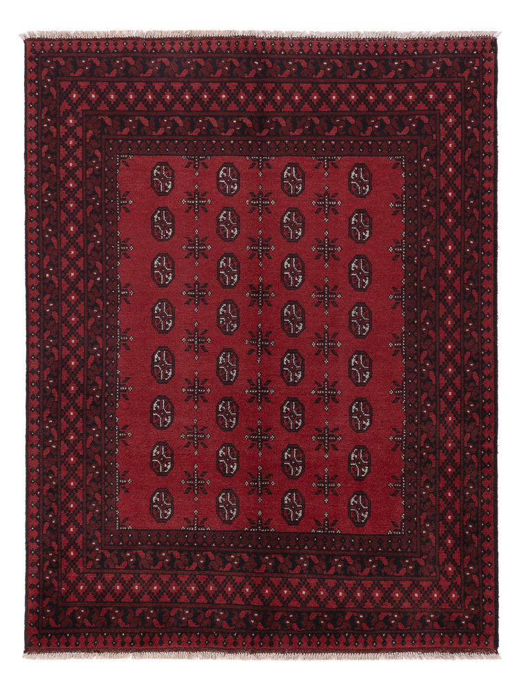 Afghan Rug - Filpa - 199 x 149 cm - dark red