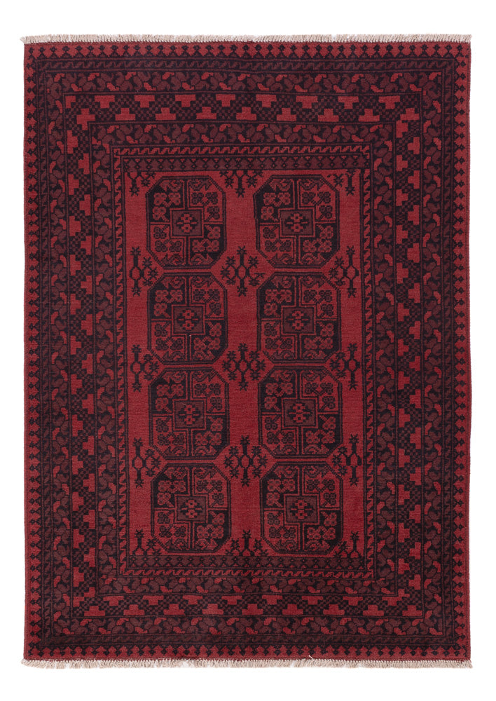 Afghan Rug - Filpa - 198 x 142 cm - dark red