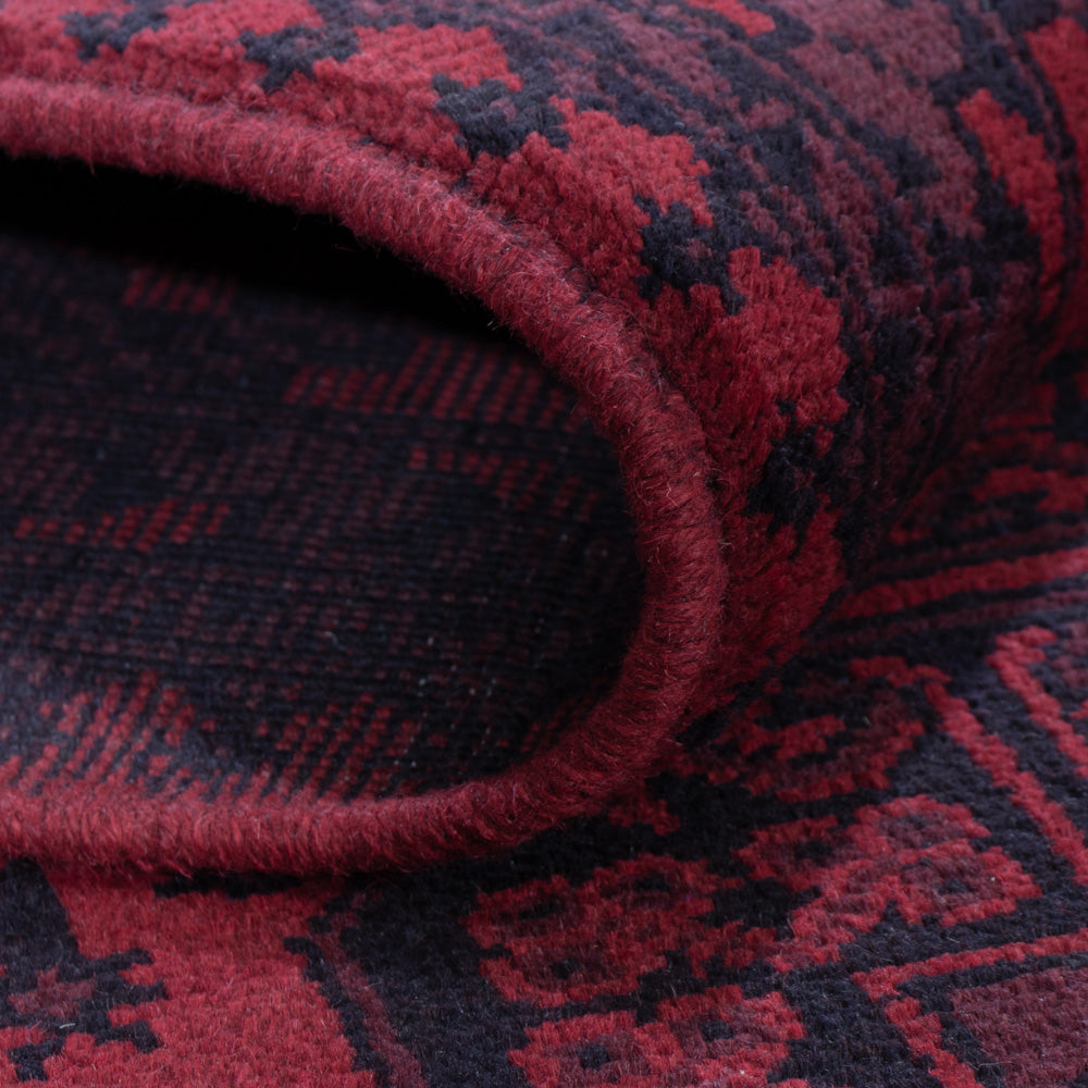 Afghan Rug - Filpa - 198 x 142 cm - dark red