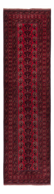 Runner Afghan Rug - 300 x 82 cm - dark red