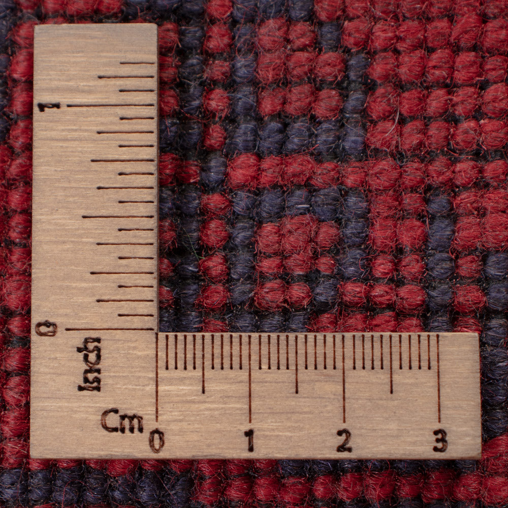 Runner Afghan Rug - Kunduz - 290 x 80 cm - dark red