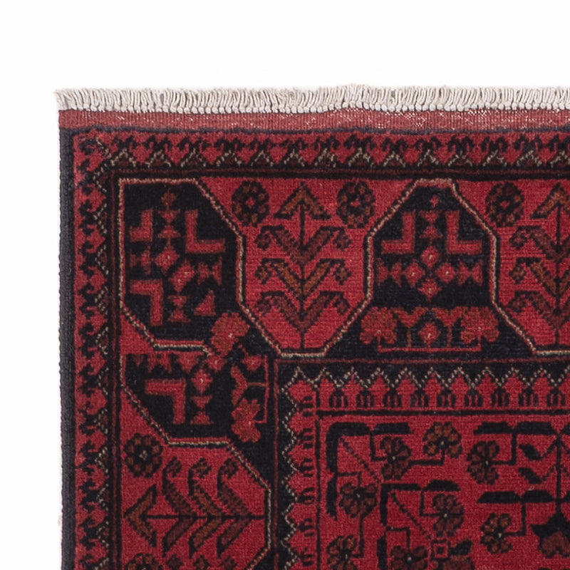 Runner Afghan Rug - Kunduz - 299 x 82 cm - dark red