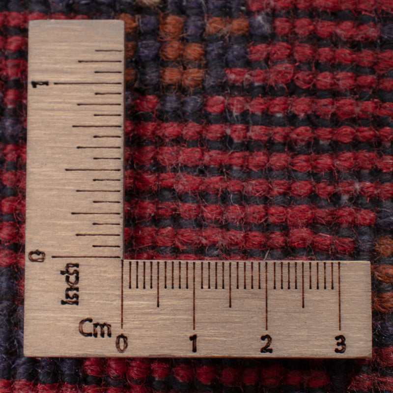 Runner Afghan Rug - Kunduz - 295 x 79 cm - dark red