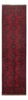 Runner Afghan Rug - Kunduz - 297 x 80 cm - dark red